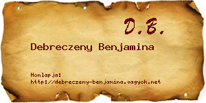 Debreczeny Benjamina névjegykártya